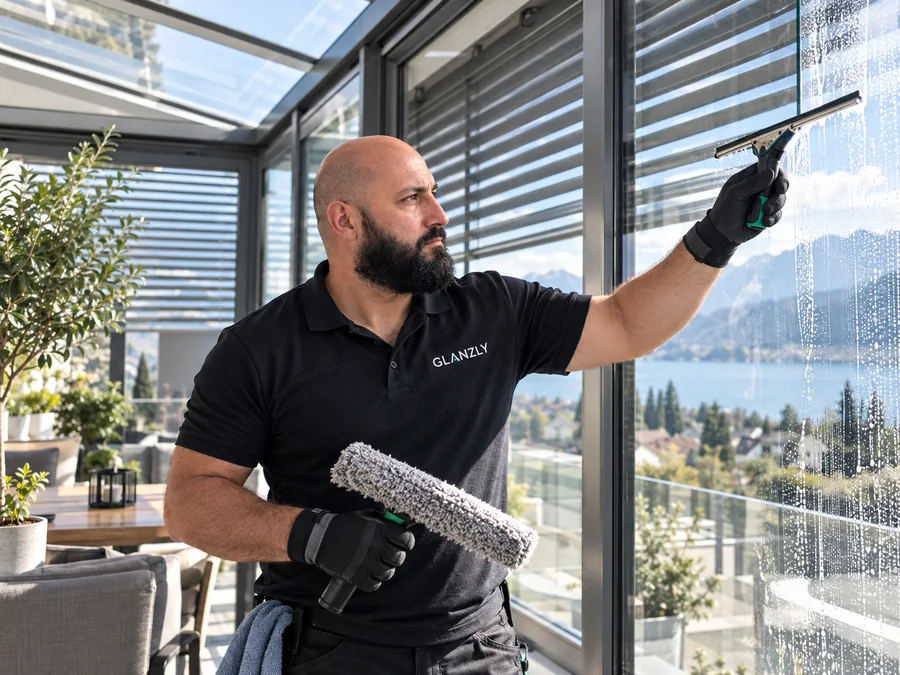 Glanzly Reinigung von Wintergärten und Storen